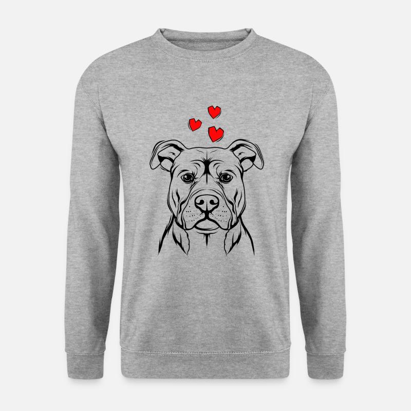 Staffordshire Bullterrier - Unisex Pullover - Weißgrau meliert