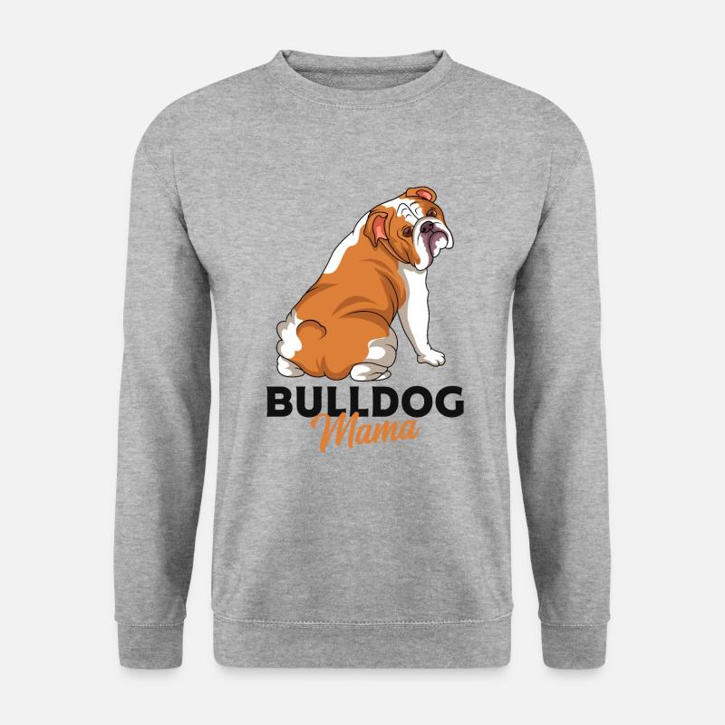 Englische Bulldogge - Unisex Pullover - Weißgrau meliert