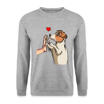 Jack Russell Terrier amour chien dame - Sweat-shirt Unisexe - gris chiné - Devant - Alina (178cm) & Michal (187cm)