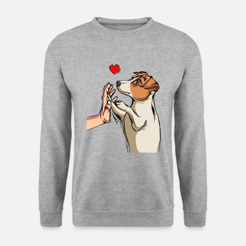 Jack Russell Terrier Liebe Hunde Frauchen - Unisex Pullover - Weißgrau meliert