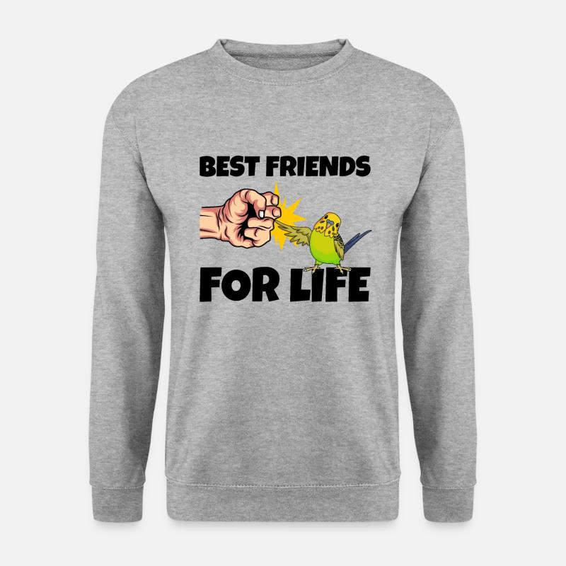 Wellensittich - Unisex Pullover - Weißgrau meliert