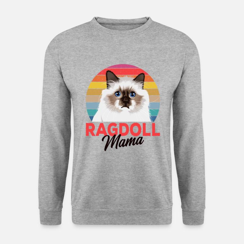 Ragdoll Katze - Unisex Pullover - Weißgrau meliert