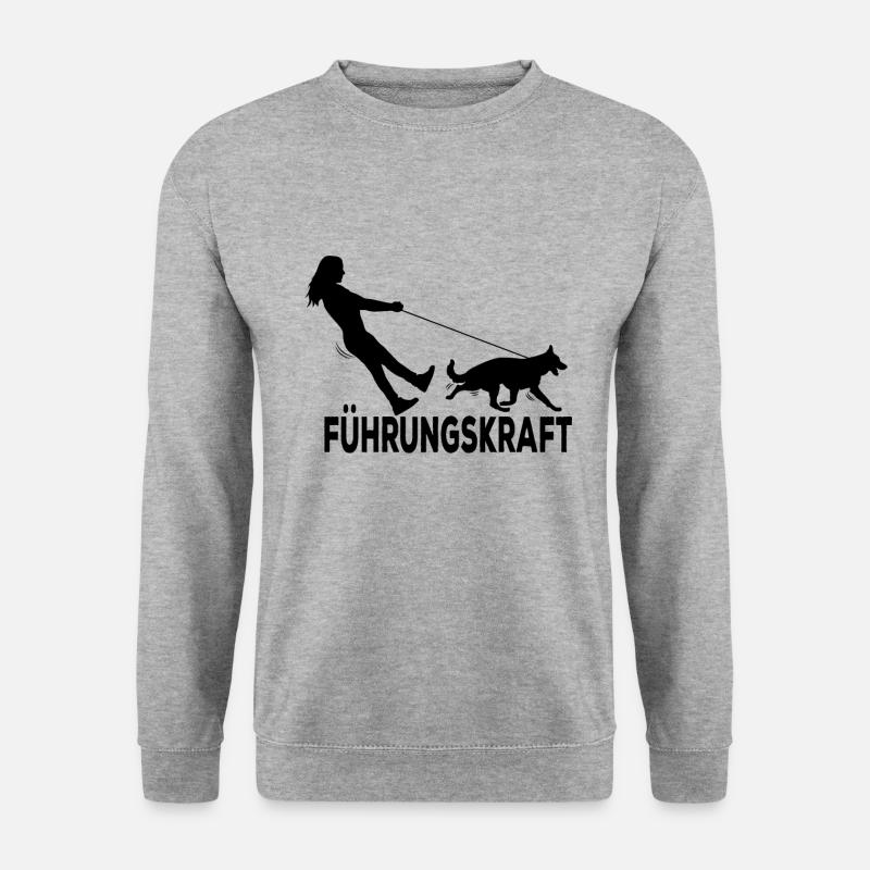 Hunde Frauchen - Unisex Pullover - Weißgrau meliert
