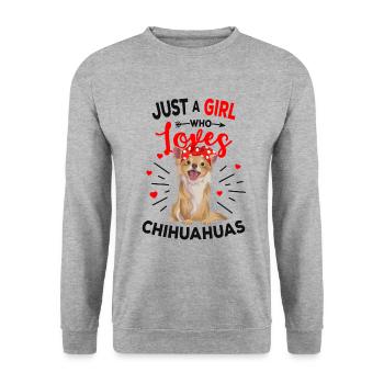 Chihuahua - Sweat-shirt Unisexe - gris chiné - Devant - Alina (178cm) & Michal (187cm)