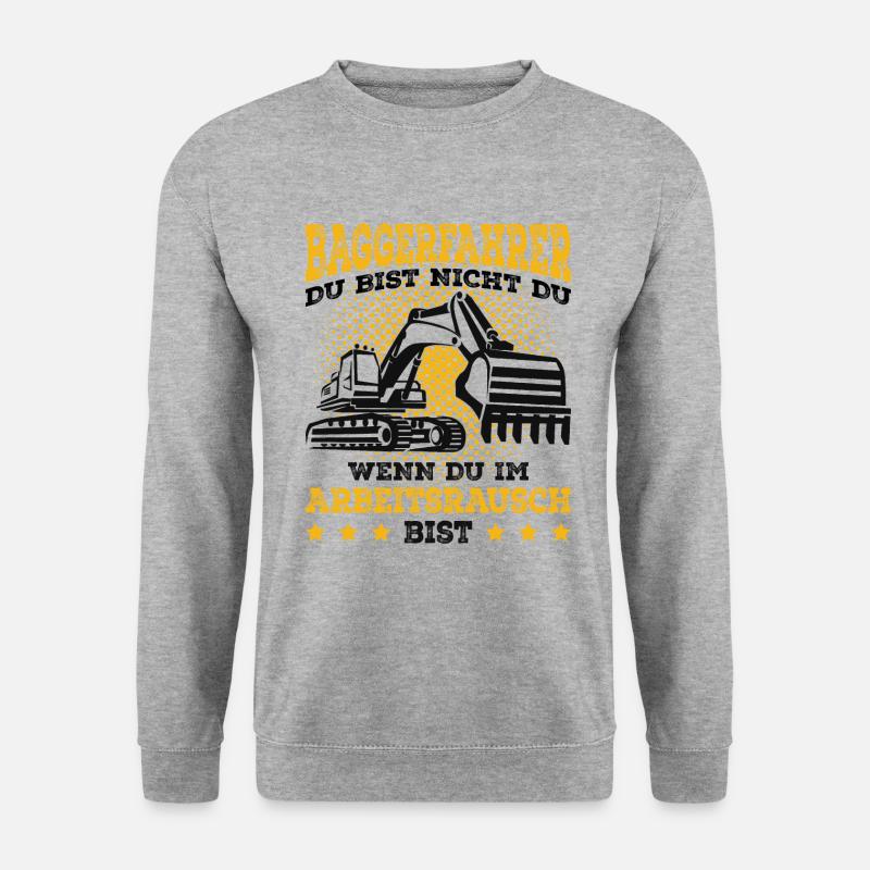 Baggerfahrer - Unisex Pullover - Weißgrau meliert