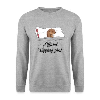 Loutres - Sweat-shirt Unisexe - gris chiné - Devant - Alina (178cm) & Michal (187cm)