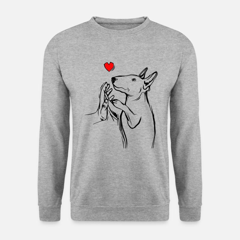 Bullterrier - Unisex Pullover - Weißgrau meliert