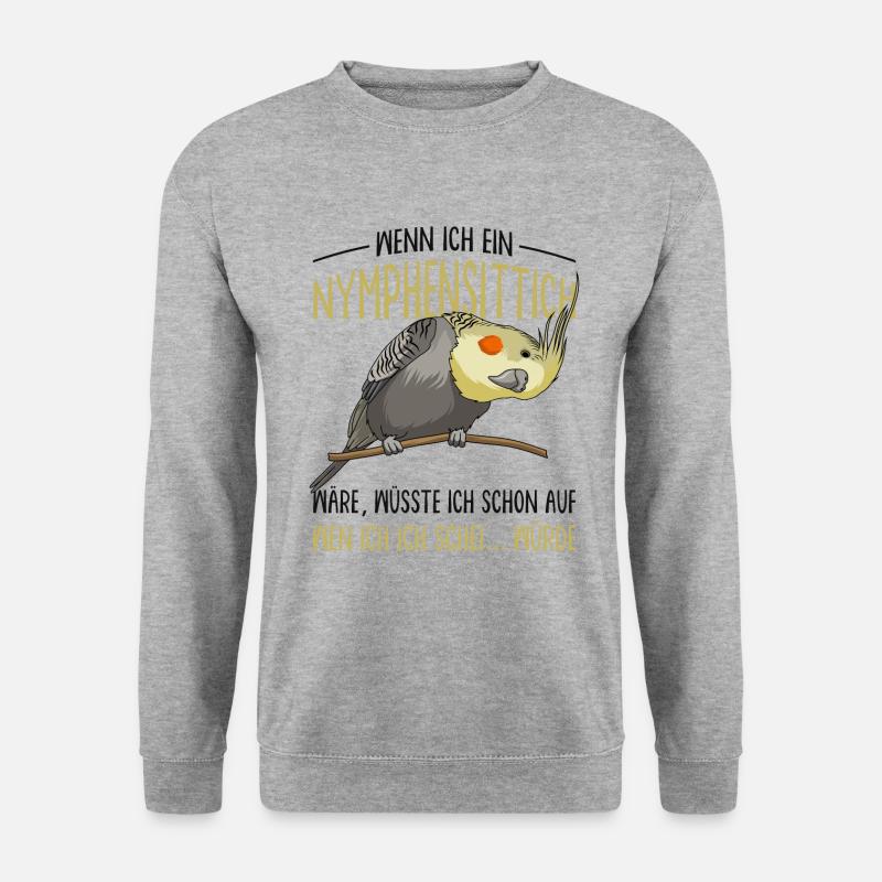 Nymphensittich - Unisex Pullover - Weißgrau meliert