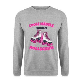 Rollschuhe - Unisex Pullover - Weißgrau meliert - Vorne - Alina (178cm) & Michal (187cm)