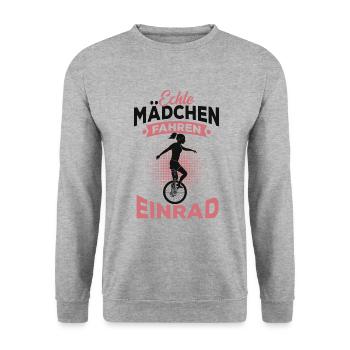 Einrad - Unisex Pullover - Weißgrau meliert - Vorne - Alina (178cm) & Michal (187cm)