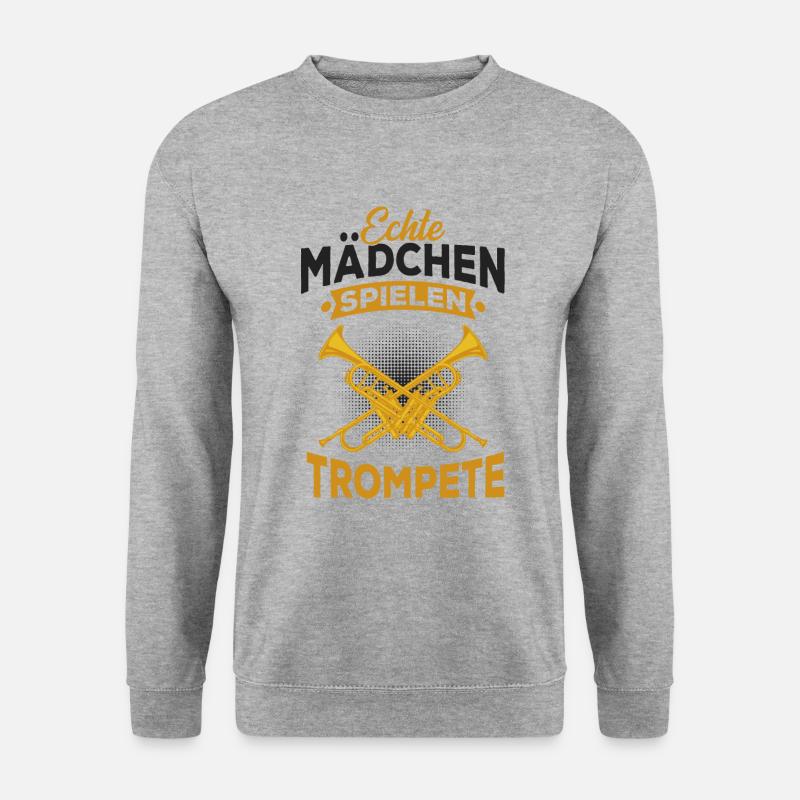 Trompete - Unisex Pullover - Weißgrau meliert