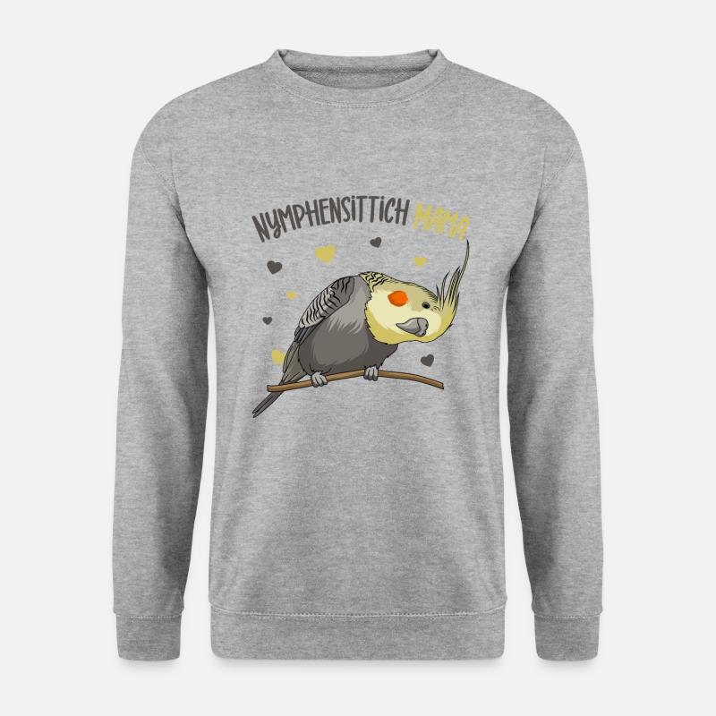 Nymphensittich - Unisex Pullover - Weißgrau meliert