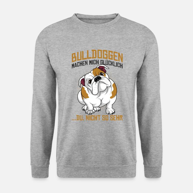 Englische Bulldogge - Unisex Pullover - Weißgrau meliert