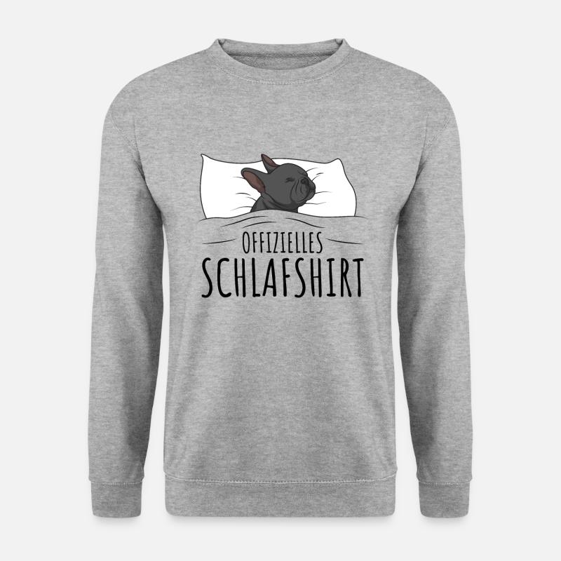 Französische Bulldogge - Unisex Pullover - Weißgrau meliert