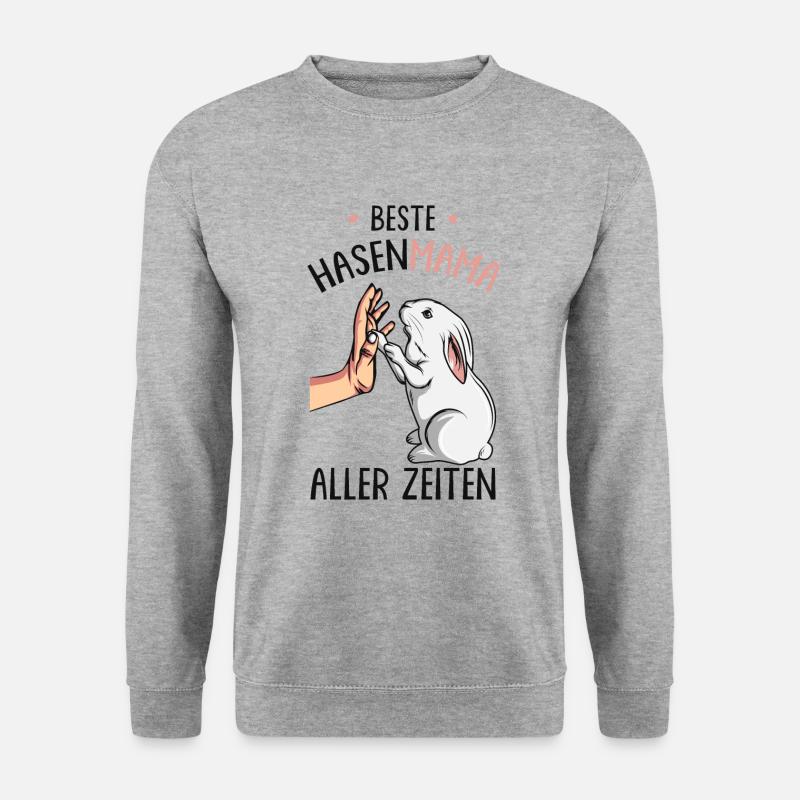 Hase - Unisex Pullover - Weißgrau meliert