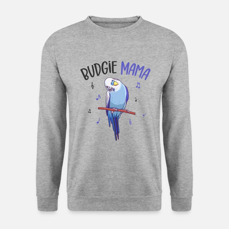 Wellensittich - Unisex Pullover - Weißgrau meliert