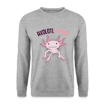 Axolotl - Sweat-shirt Unisexe - gris chiné - Devant - Alina (178cm) & Michal (187cm)