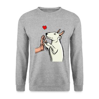 Bull Terrier Love Mama Bull Terrier Dogs - Unisex Sweatshirt - salt & pepper - Front - Alina (178cm) & Michal (187cm)