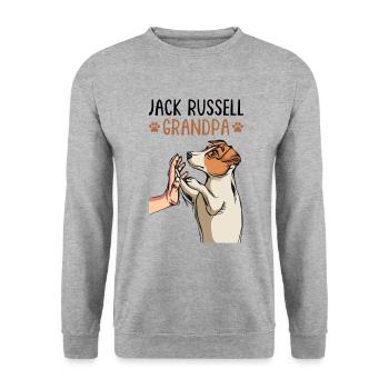 Jack Russell Grandpa Dog Holder Gift - Unisex Sweatshirt - salt & pepper - Front - Alina (178cm) & Michal (187cm)
