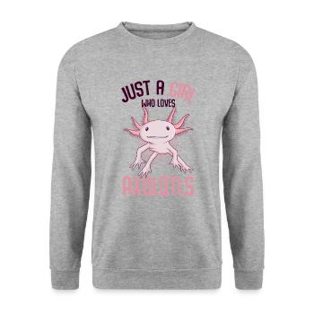Axolotl - Unisex Pullover - Weißgrau meliert - Vorne - Alina (178cm) & Michal (187cm)