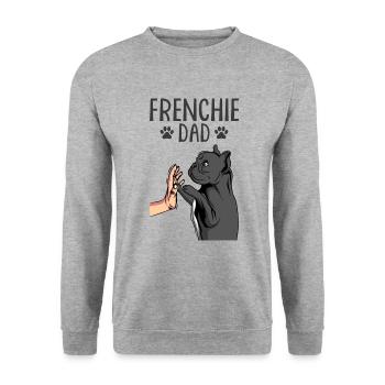 Frenchie Dad French Bulldog - Unisex Sweatshirt - salt & pepper - Front - Alina (178cm) & Michal (187cm)