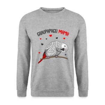 Graupapagei - Unisex Pullover - Weißgrau meliert - Vorne - Alina (178cm) & Michal (187cm)