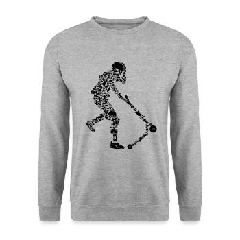 Scooter - Unisex Pullover - Weißgrau meliert - Vorne - Alina (178cm) & Michal (187cm)