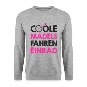 Einrad - Unisex Pullover - Weißgrau meliert - Vorne - Alina (178cm) & Michal (187cm)