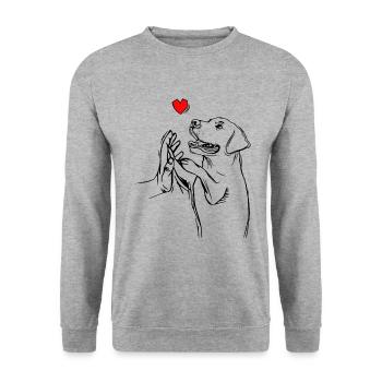 Labrador - Unisex Pullover - Weißgrau meliert - Vorne - Alina (178cm) & Michal (187cm)