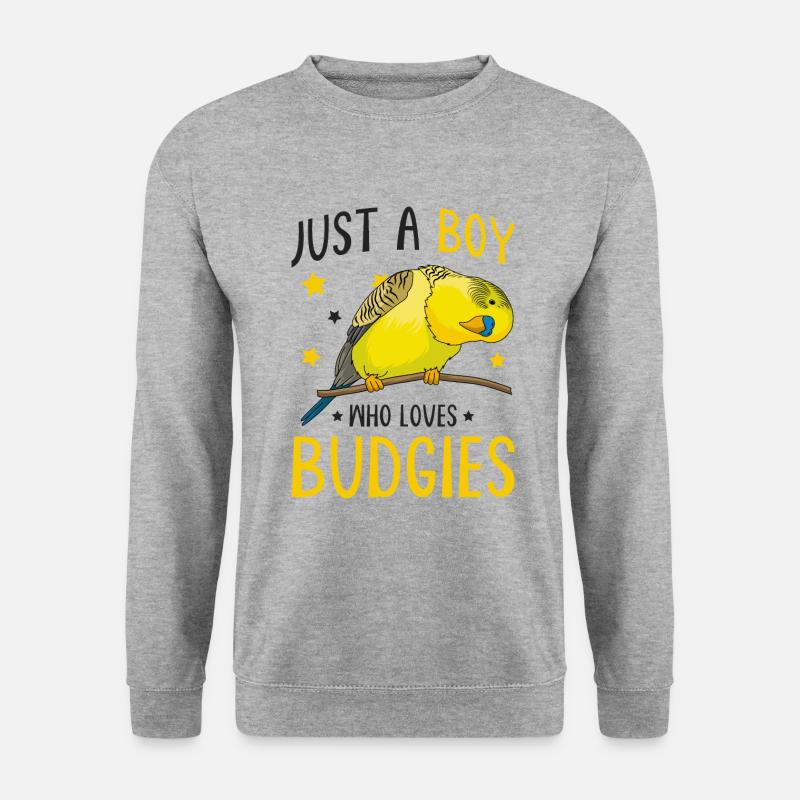 Wellensittich - Unisex Pullover - Weißgrau meliert