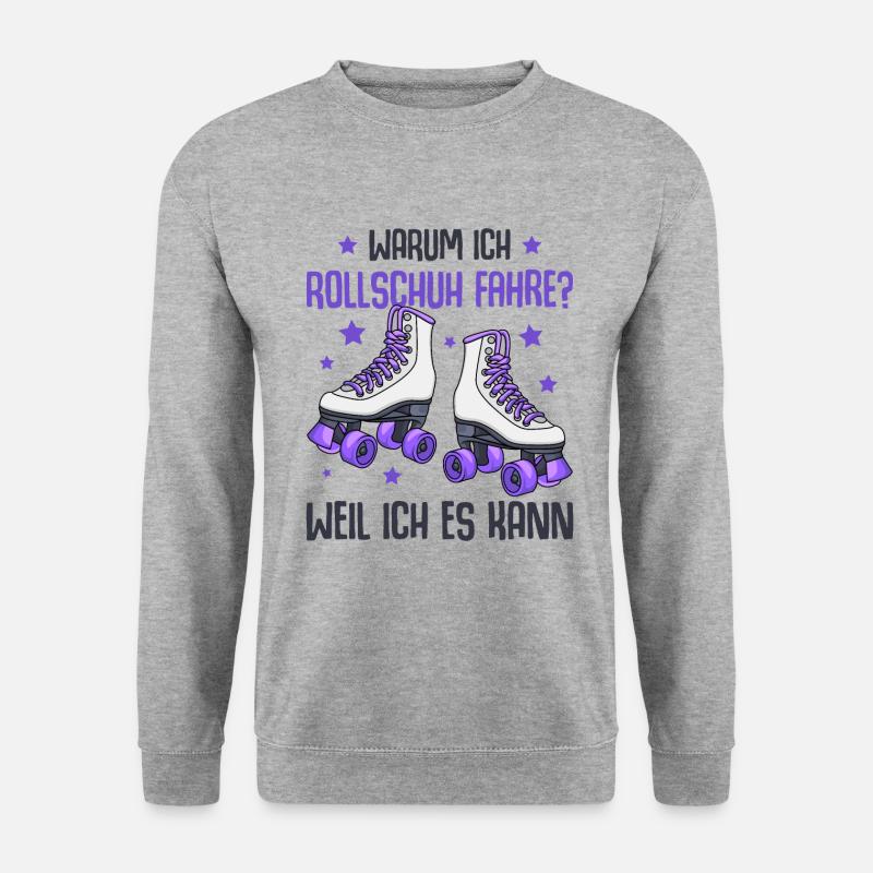 Rollschuhe - Unisex Pullover - Weißgrau meliert
