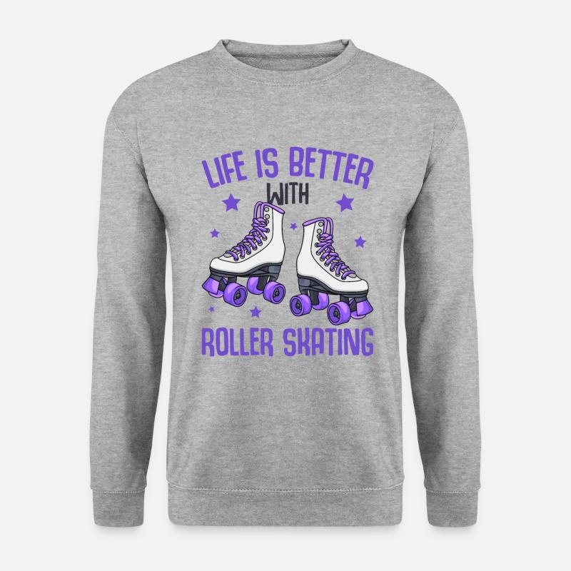 Rollschuhe - Unisex Pullover - Weißgrau meliert