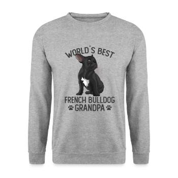 Bulldog français - Sweat-shirt Unisexe - gris chiné - Devant - Alina (178cm) & Michal (187cm)