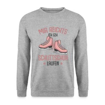 Schlittschuhe - Unisex Pullover - Weißgrau meliert - Vorne - Alina (178cm) & Michal (187cm)