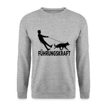 Gassi gehen - Unisex Pullover - Weißgrau meliert - Vorne - Alina (178cm) & Michal (187cm)