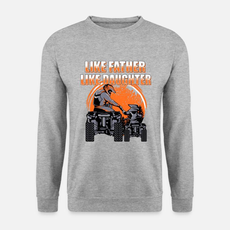 Quad Vater Tochter - Unisex Pullover - Weißgrau meliert