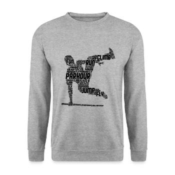 Parkour - Unisex Pullover - Weißgrau meliert - Vorne - Alina (178cm) & Michal (187cm)
