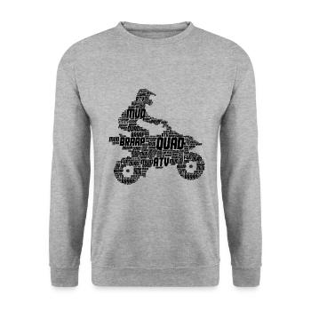 Quad - Unisex Pullover - Weißgrau meliert - Vorne - Alina (178cm) & Michal (187cm)