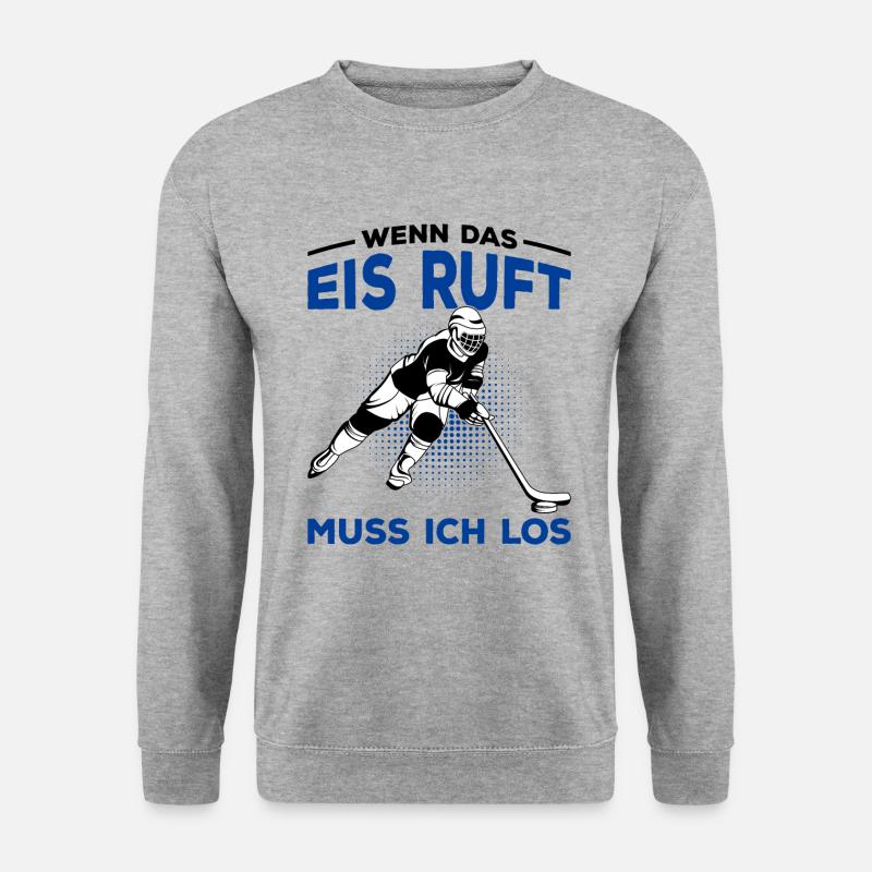 Eishockey - Unisex Pullover - Weißgrau meliert