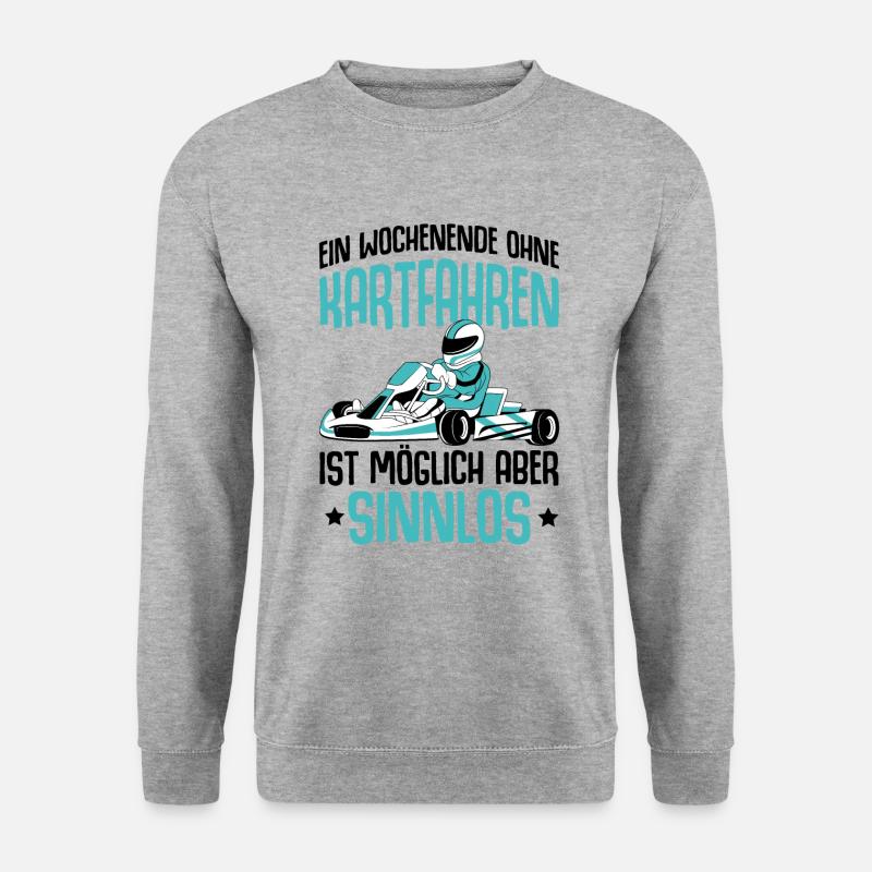 Go Kart - Unisex Pullover - Weißgrau meliert
