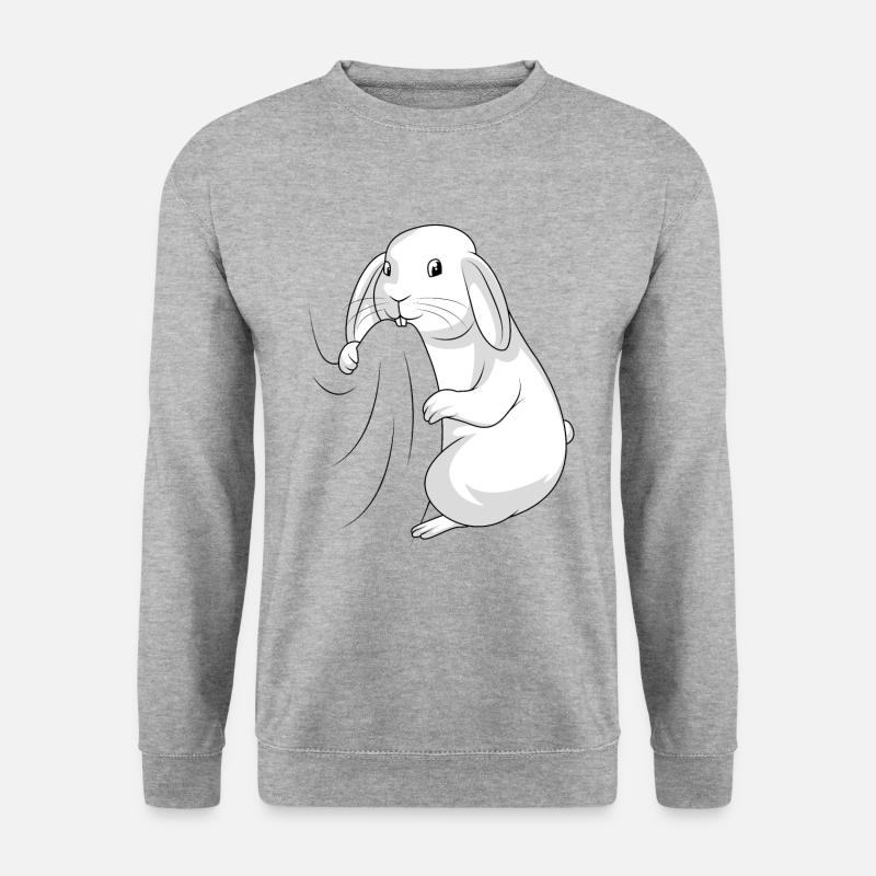 Hasen - Unisex Pullover - Weißgrau meliert