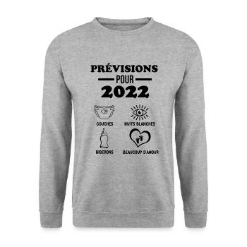 2022 Annonce Grossesse Papa Annonces Grossesse - Sweat-shirt Unisexe - gris chiné - Devant - Alina (178cm) & Michal (187cm)