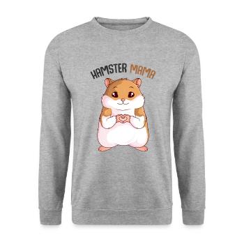 Hamster - Unisex Pullover - Weißgrau meliert - Vorne - Alina (178cm) & Michal (187cm)
