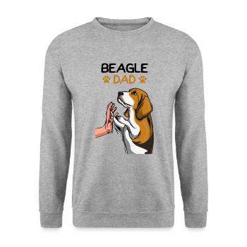 Chiens Beagle papa maîtres - Sweat-shirt Unisexe - gris chiné - Devant - Alina (178cm) & Michal (187cm)