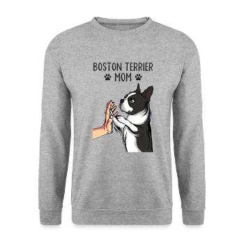 Boston Terrier Mom Dogs Mom Mistress - Unisex Sweatshirt - salt & pepper - Front - Alina (178cm) & Michal (187cm)