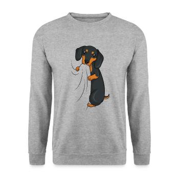 Dachshund - Unisex Sweatshirt - salt & pepper - Front - Alina (178cm) & Michal (187cm)