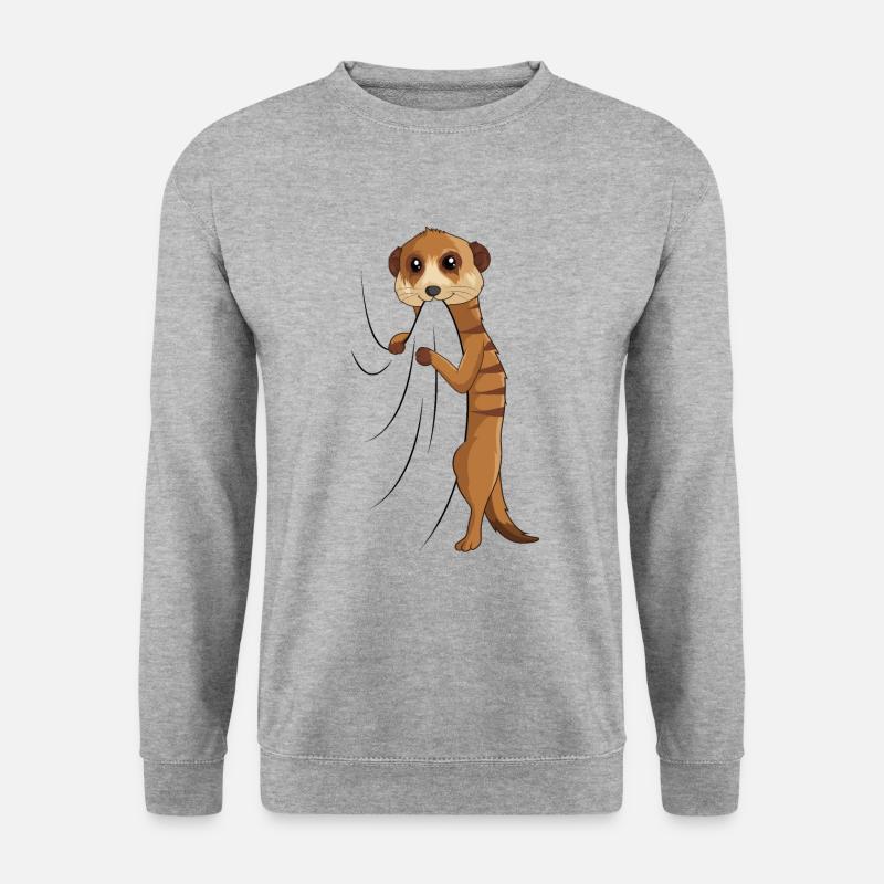 Erdmännchen - Unisex Pullover - Weißgrau meliert