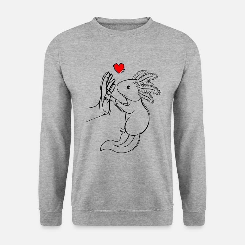 Axolotl - Unisex Pullover - Weißgrau meliert