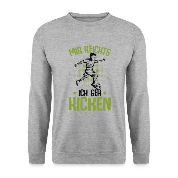 Fußball Kinder - Unisex Pullover - Weißgrau meliert - Vorne - Alina (178cm) & Michal (187cm)