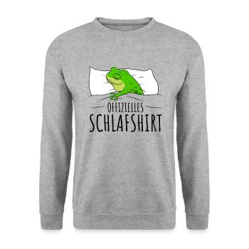 Frosch - Unisex Pullover - Weißgrau meliert - Vorne - Alina (178cm) & Michal (187cm)